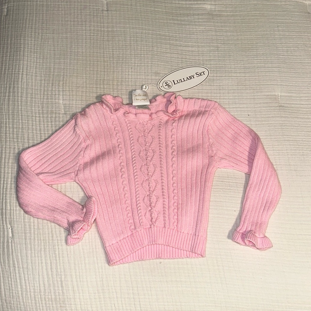 NWT Lullaby Set Pink Cable Knit Sweater, size 18 months